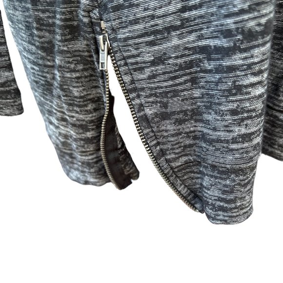 Splendid Sweater Gray/Black Medium Long Sleeve V-Neck Side Zip Polyester Blend - Picture 4 of 8